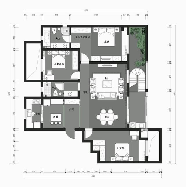 以下就是本套雅戈尔紫玉花园小区260平米四居室房子的户型图.