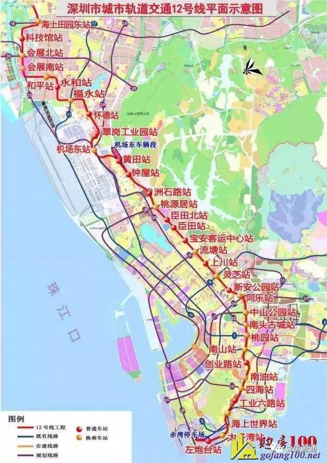 深圳地铁12号线站点分布图