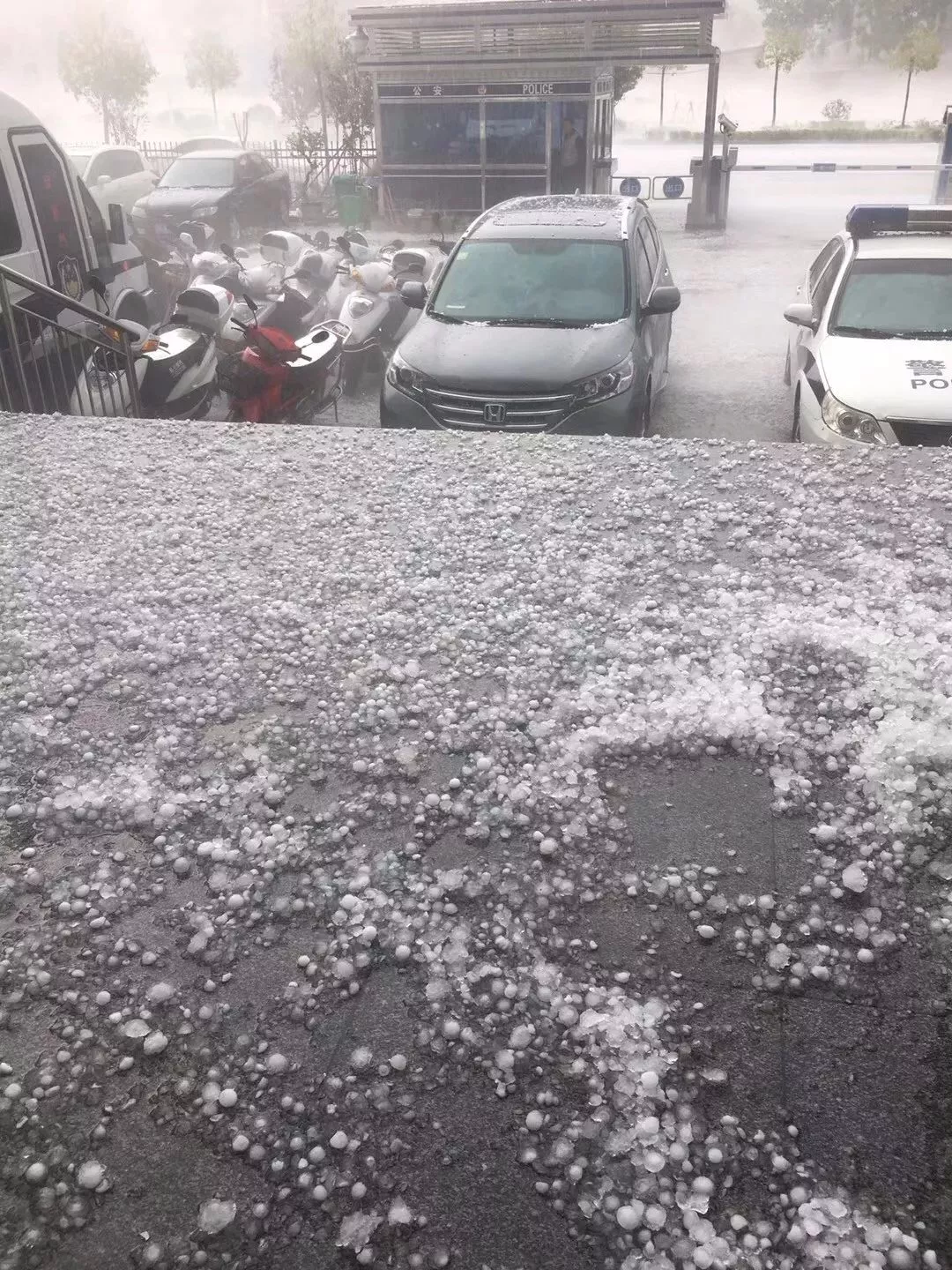 陕西这里突降拳头大冰雹 大暴雨!车玻璃被砸烂,人砸伤!