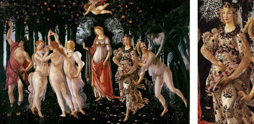 画家:波提切利 sandro botticelli,    :《春la primavera》,右二就