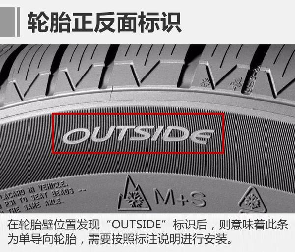 一些轮胎的胎侧标有" outside"或" outside"标识, 说明该侧为轮胎外侧