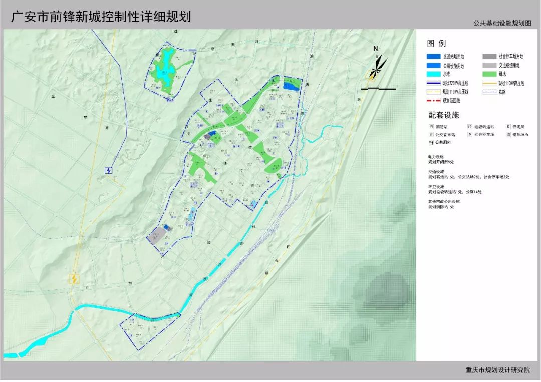 规划范围内设置独立小学1所,九年一贯制学校1所,幼儿园9处.