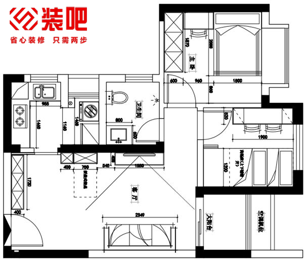 除此之外,由于儿童房仅7㎡,必须同时具备书房,卧房和收纳的功能,所以