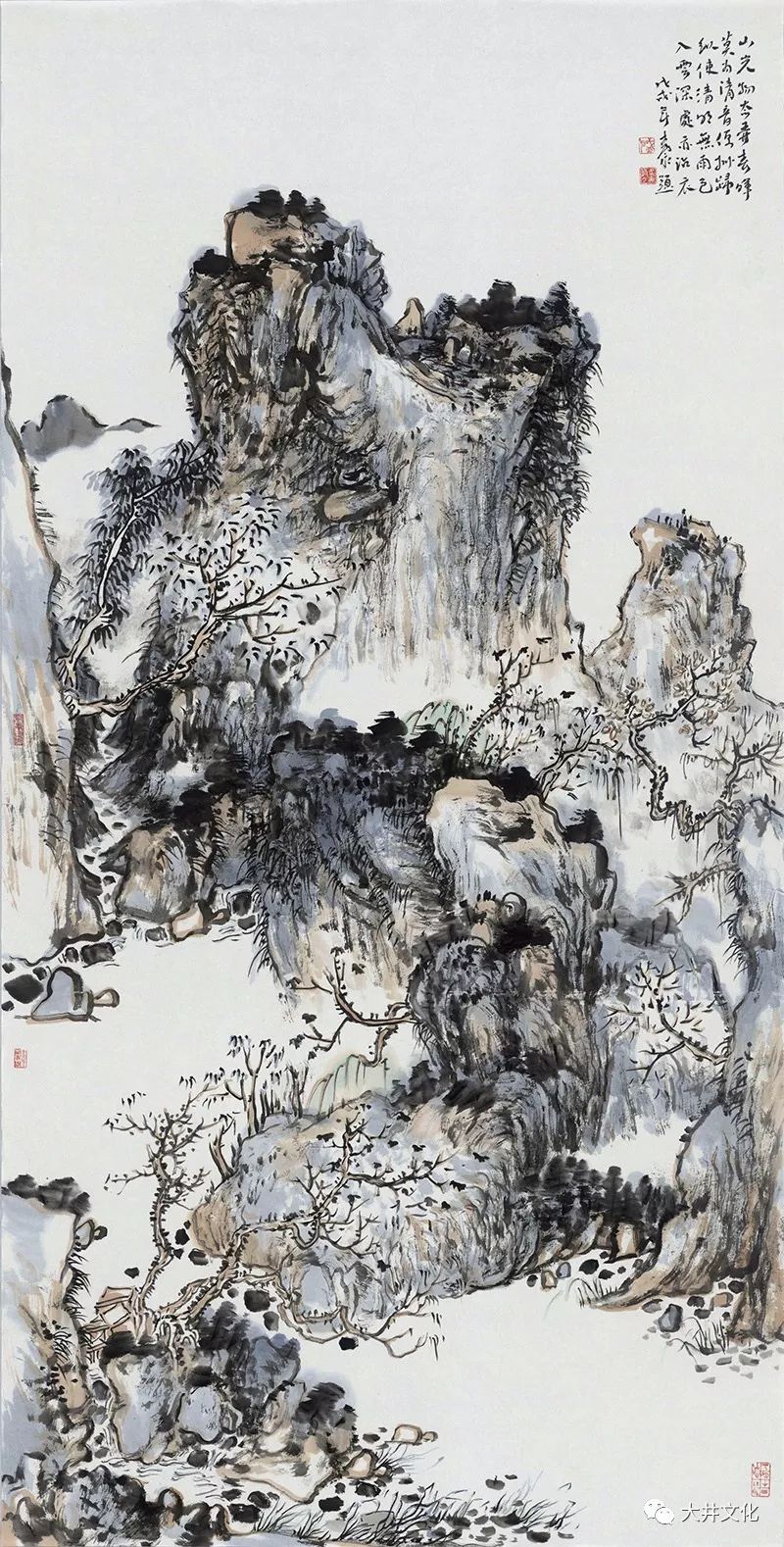 盛寿永《如云深处》136×68cm 2018年