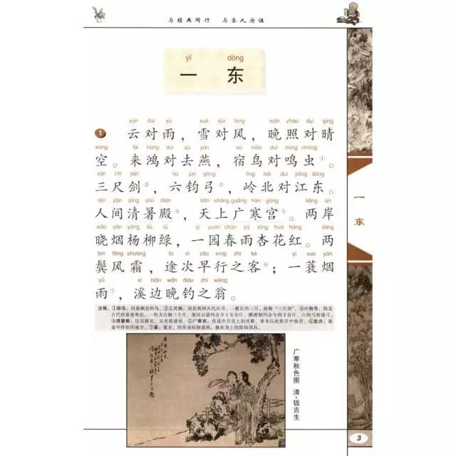 《声律启蒙·一东》作者:车万育云对雨,雪对风,晚照对晴空.