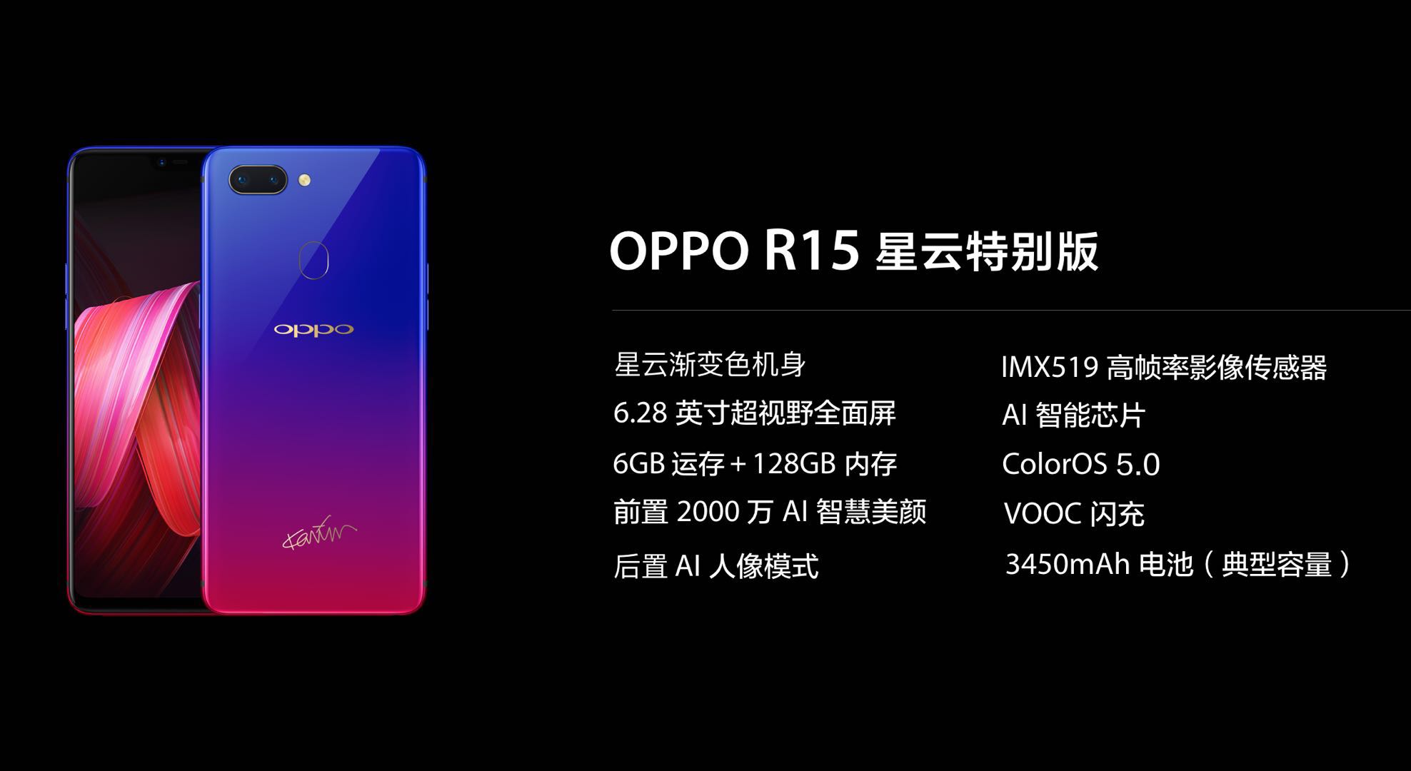 红蓝渐变将引领今夏新时尚,oppo r15星云特别版发布