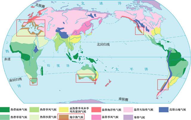 世界人口分布稠密地区的共同气候特点(3)