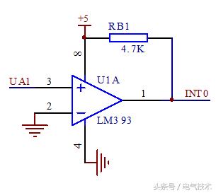 图3电压过零比较电路从电压互感器二次测得到的电压信号,送入电压比较