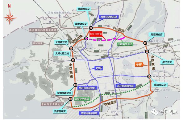 春申湖路快速化改造工程,快速路和地面道路均为双向六车道,相城区段