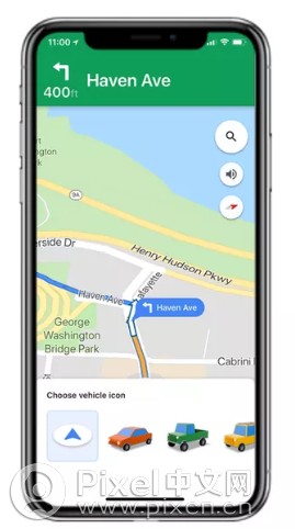 Google Map For Ios 将允许用户把蓝色导航键头换成小车