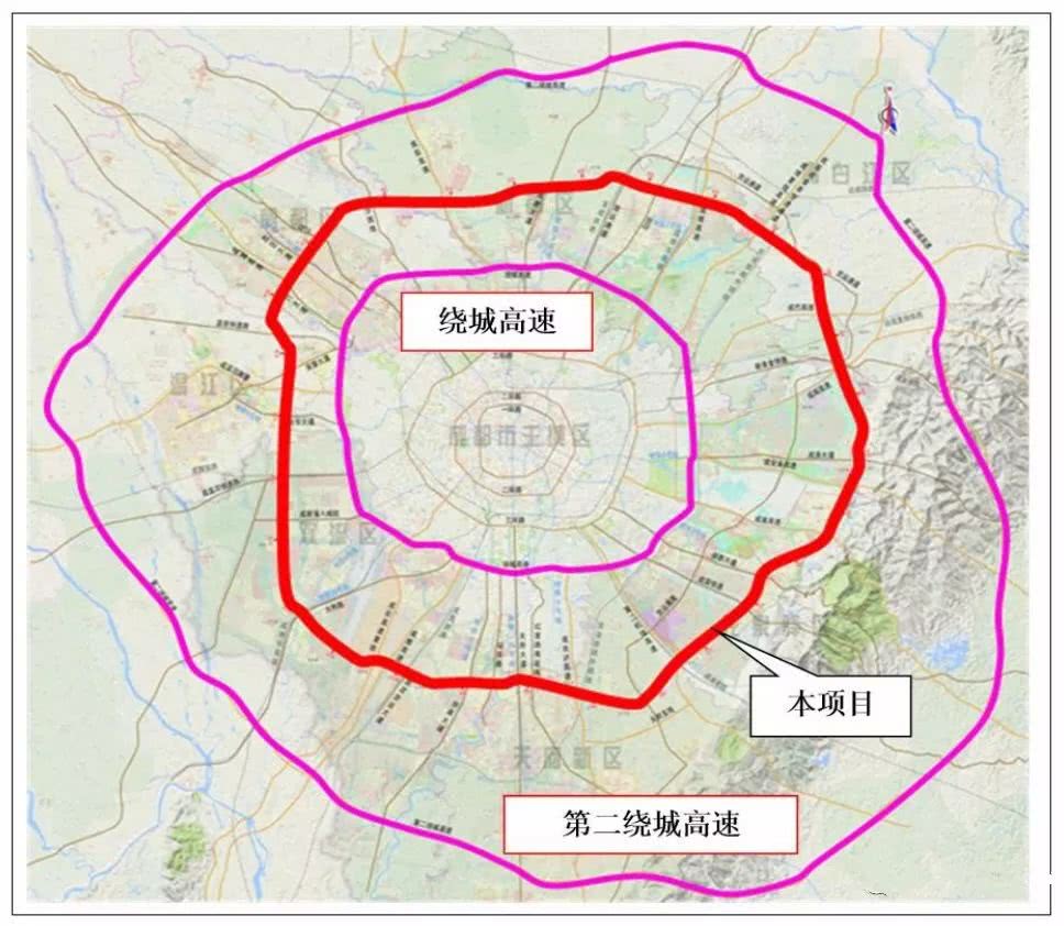 项目位置 它位于成都市 四环路(原成都第一绕城高速公路) 外侧,成 