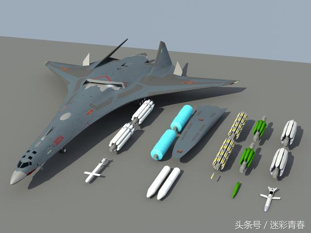 轰-20轰炸机具备多任务作战能力,可外挂空射战略导弹模组.