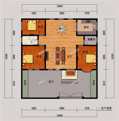 3款农村一层小平房功能齐全自带5卧室适合度假和养老