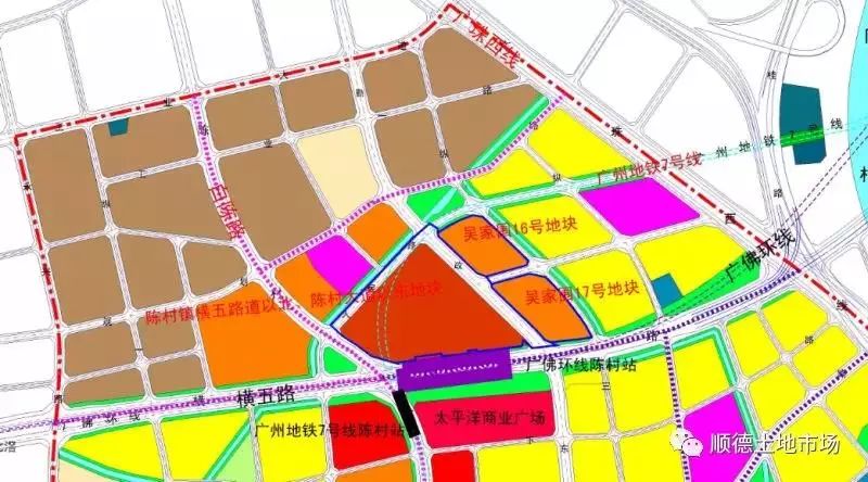 陈村站周边3宗地块示意图3陈村镇横五路以北,陈村大道以东地块地块