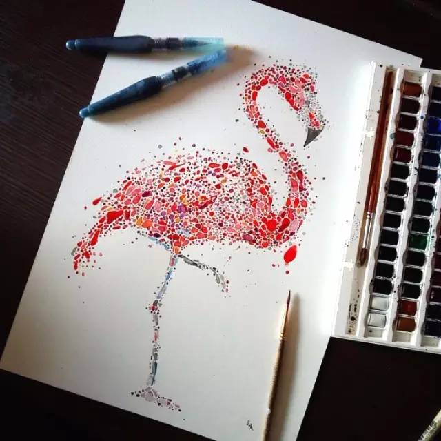 动物是她挚爱的作画主题也是一名水彩点画画师ana enshina是伦敦的