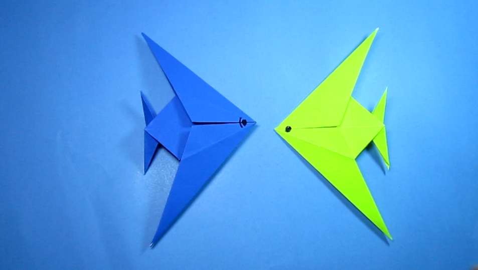 简单的折纸小动物,4分钟一张纸学会小金鱼的折法