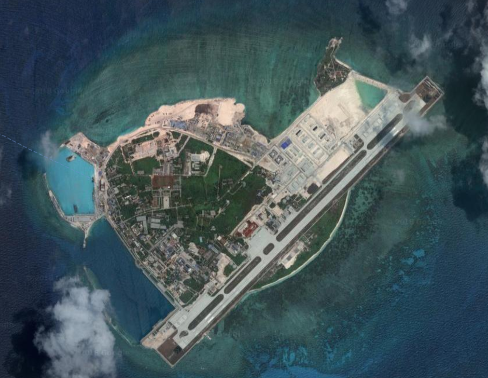 永兴岛卫星地图,图片来源:谷歌地球图片