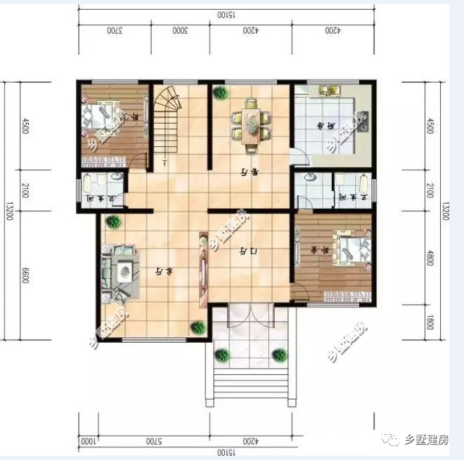 7x11.8米 占地面积:159.09平方米 建筑面积:367.