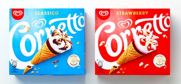 可爱多cornetto更新logo和包装