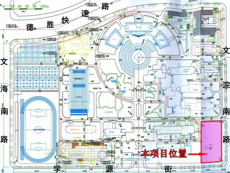 新建的大楼位于浙江金融职业学院校内东南角, 共 16层,总建筑面积