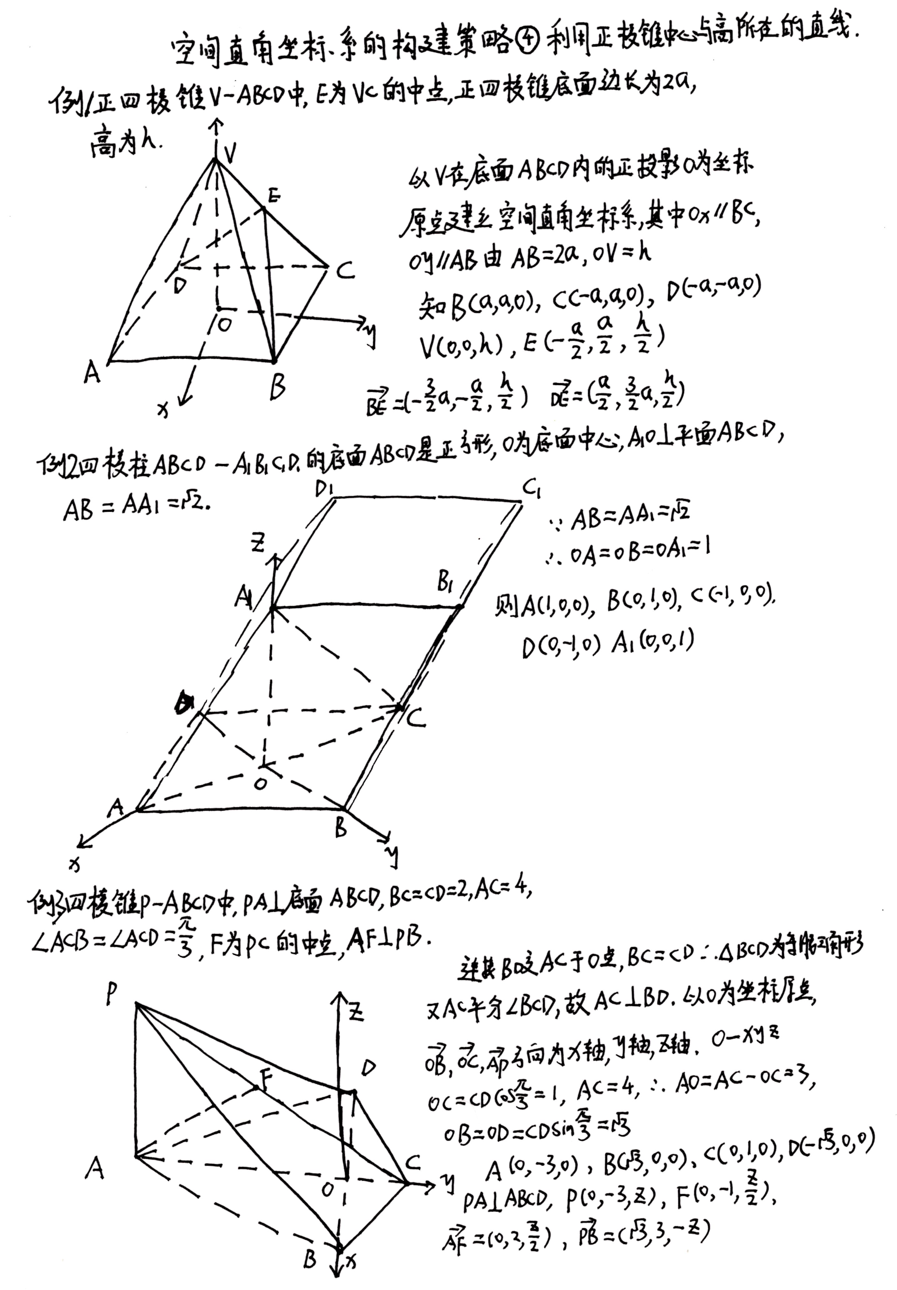 高中数学简明读本立体几何专题5空间直角坐标系的建系