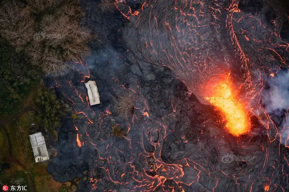 夏威夷火山熔岩吞没发电厂惨烈现场犹如人间地狱