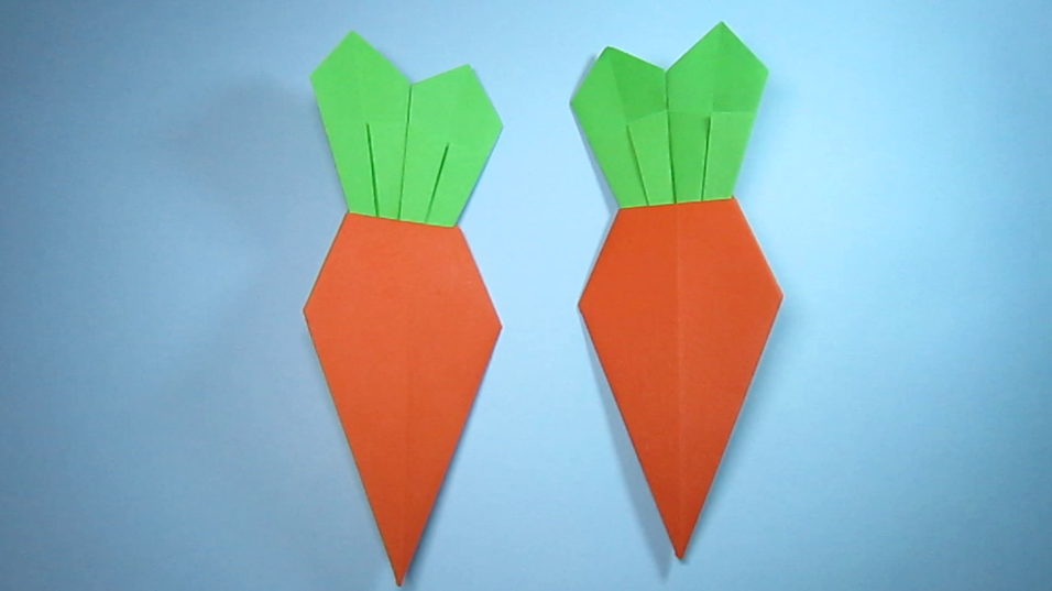 纸艺手工折纸胡萝卜,看一遍就能学会漂亮胡萝卜的折法