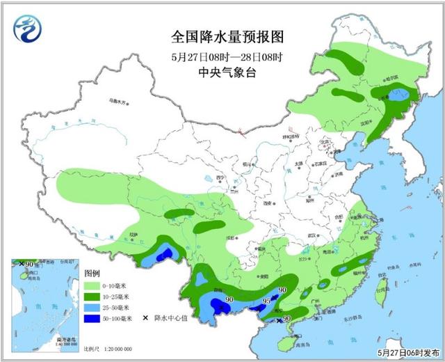 广西云南等地仍有较强降水 东北地区多阵雨或雷阵雨图片