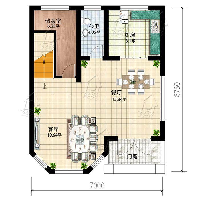 农村小宅建房,78.76m三层别墅造价万