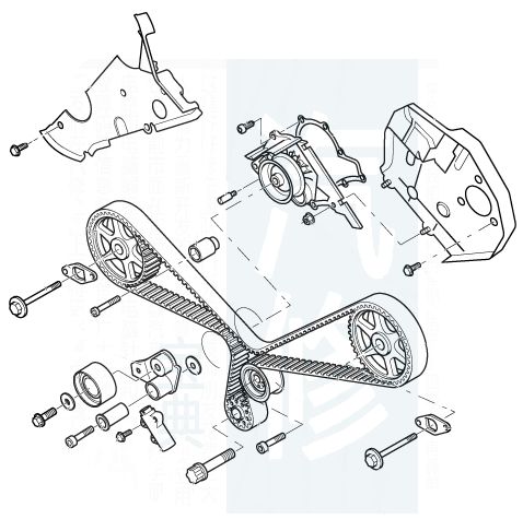 精华82张大众车系正时皮带安装示意图
