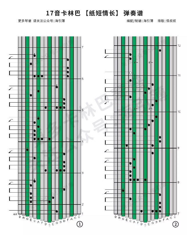 卡林巴曲谱入门_卡林巴简谱入门曲谱(4)