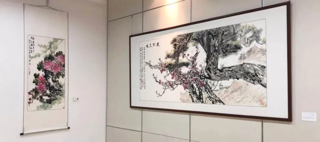 书画院画师合作作品《岁寒三友》