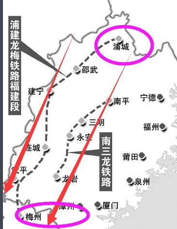 浦梅铁路全长556公里,设计时速可以带到160公里每小时,总投资290亿