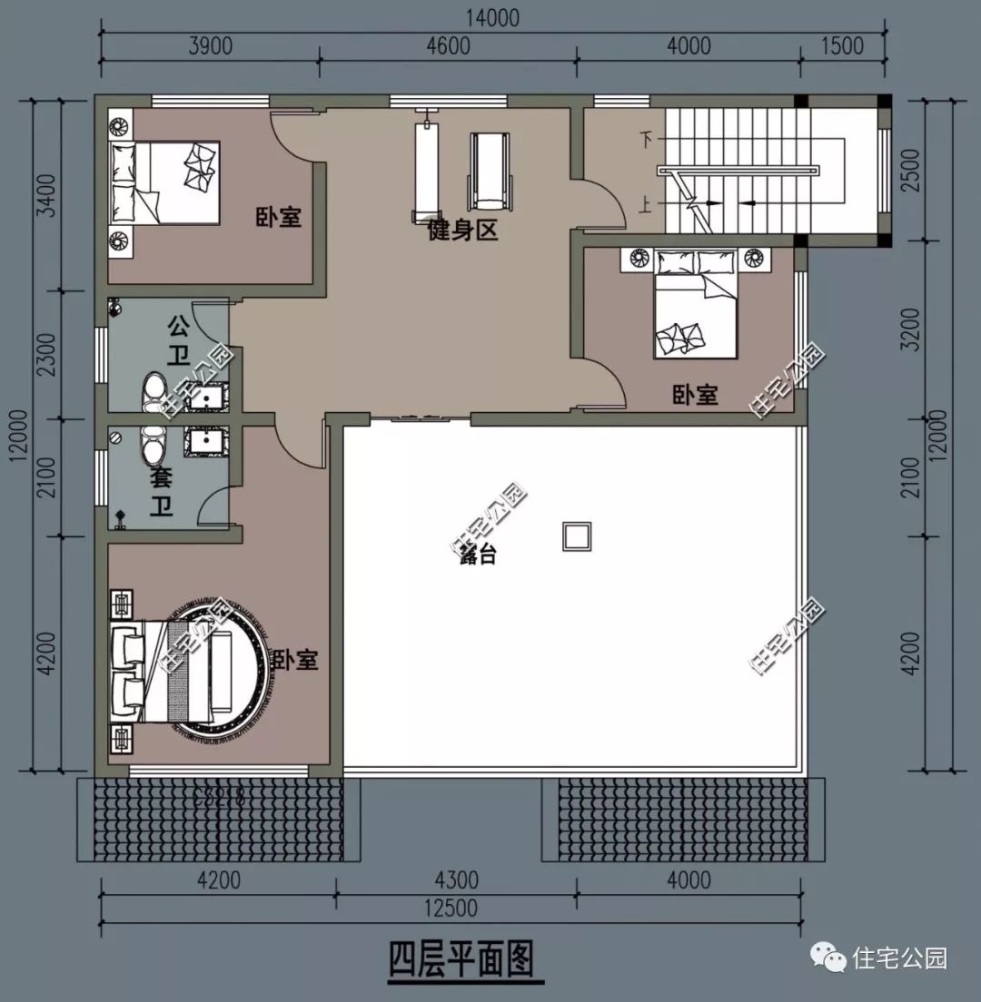 柴火房 大露台,12×15米大户型别墅,专业为您量身定制