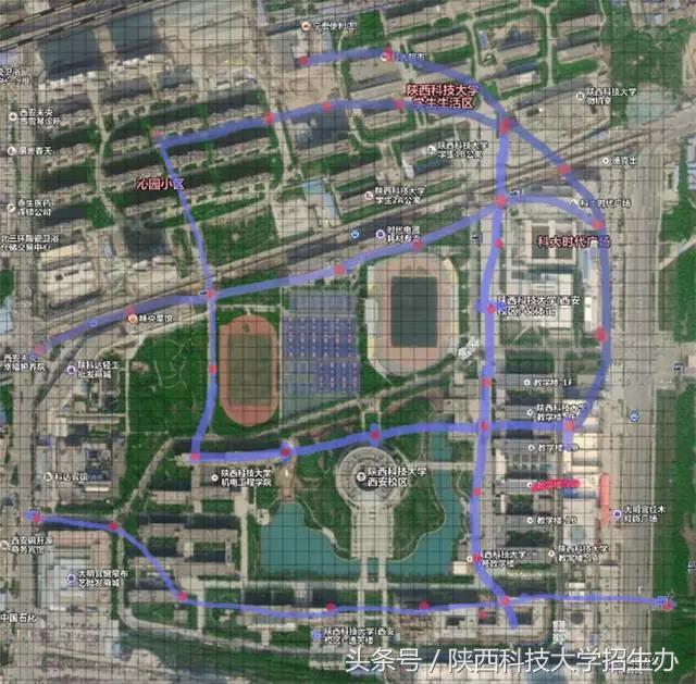 这样的话加上图例,再对路线进行一些美化陕西科技大学轨道交通网线图