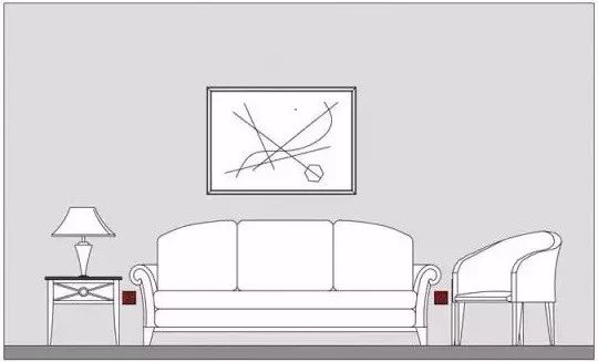 2.决定沙发的长度,别让沙发把两边的插座挡住了.