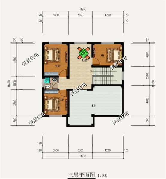 11x11米三层小别墅,精致大气房间多,建造它之后在村里