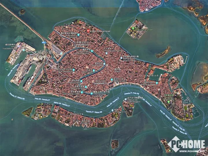 威尼斯卫星地图