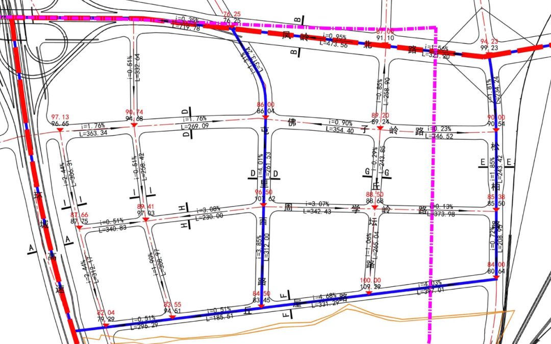 环城高速,凤岭北路,云景路,佛子岭路,屯里西路,松柏路,丘屋路