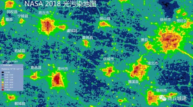 商丘2018年 光污染地图