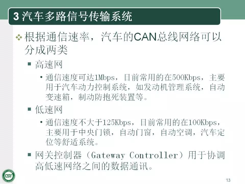 干货汽车can总线及多路信号传输系统