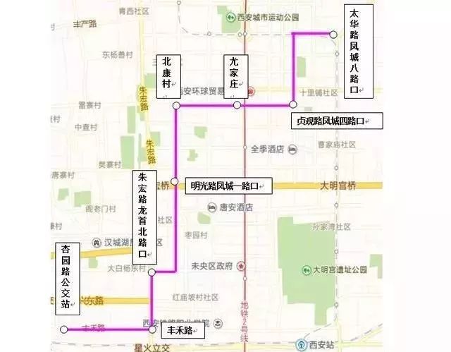 据了解,510路由杏园路公交站发车,经丰禾路,星火路,朱宏路,龙首北路