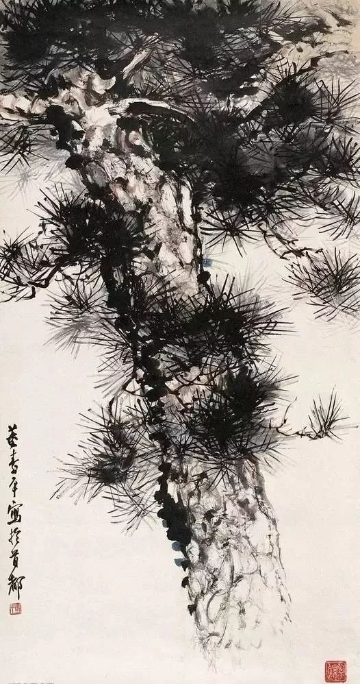 董寿平画松(下)董寿平画松(上)董寿平(1904-1997),当代著名写意画家