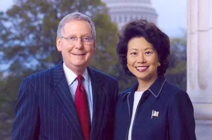 赵小兰和丈夫米奇·麦康纳(mitch mcconnell)