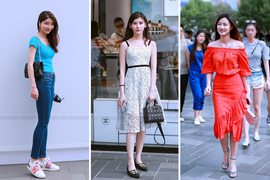街拍：三里屯潮拍达人演绎女人味十足的夏日时尚穿搭