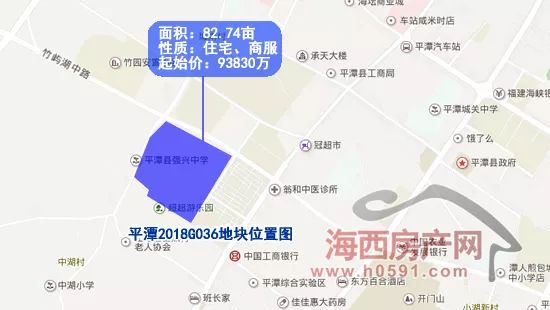 湖东路(原万北路)与金峰路交叉口西侧,平潭县强兴中学与该地块毗邻