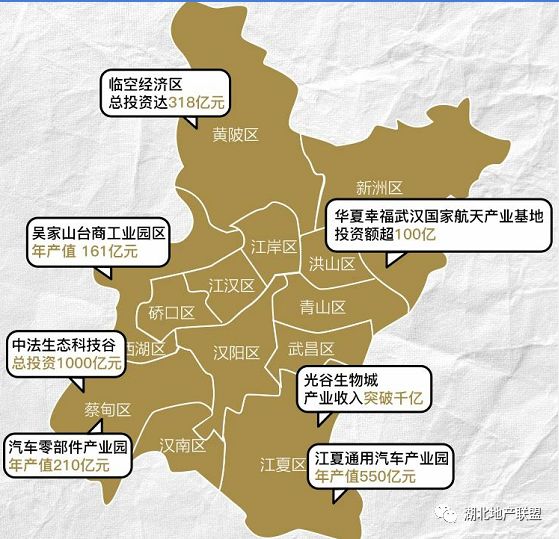 2017武汉产业园区分布图