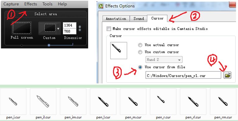 camtasia studio鼠标效果设置