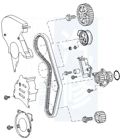 1【精华】110款奥迪发动机正时皮带安装示意图