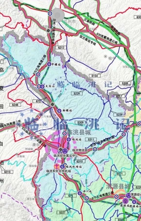兰汉高铁临洮段线 附:站点线路图